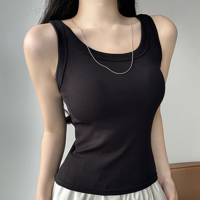 Women Tank Top Solid Color Sle - огляд і ціна Tank Top Ribbed